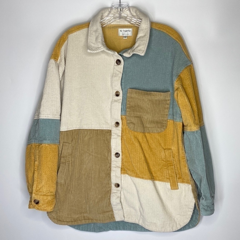 By Together Walk West Corduroy Colorblock Shacket Small